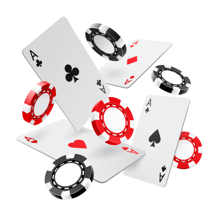 Playing cards and casino chips